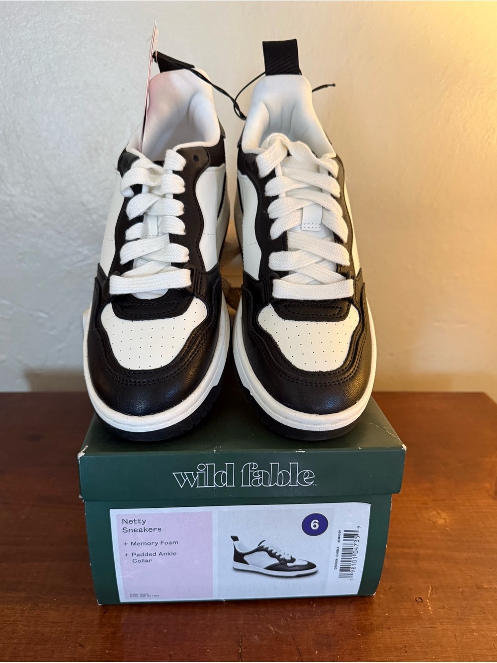 wild fable Black and White Kids Sneakers with Lace-Up Design